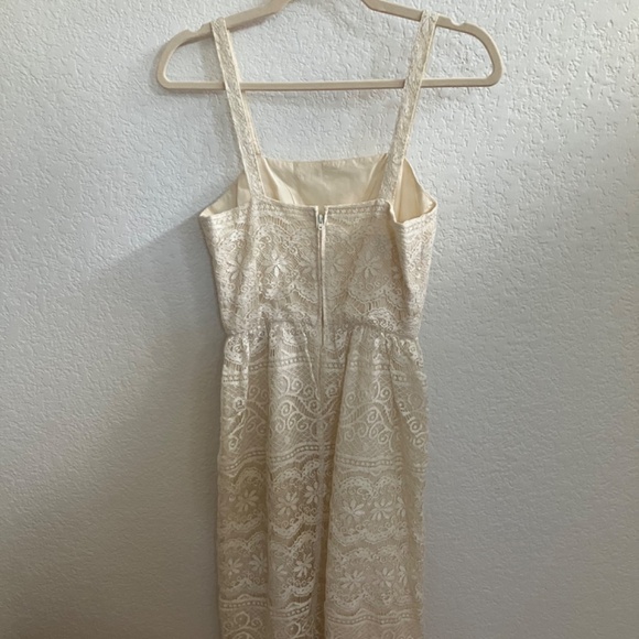 Vintage Ivory Lace Dress 1960s ILGWU - Picture 4 of 16